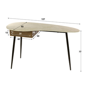 Kaptafel/bureau Travino 1 lade / Keramiek travertin