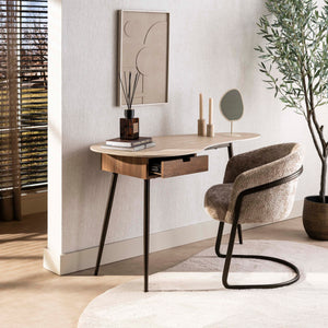 Kaptafel/bureau Travino 1 lade / Keramiek travertin