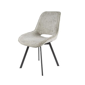 Eetkamerstoel zonder arm & draaibaar - Rich stof zandkleur