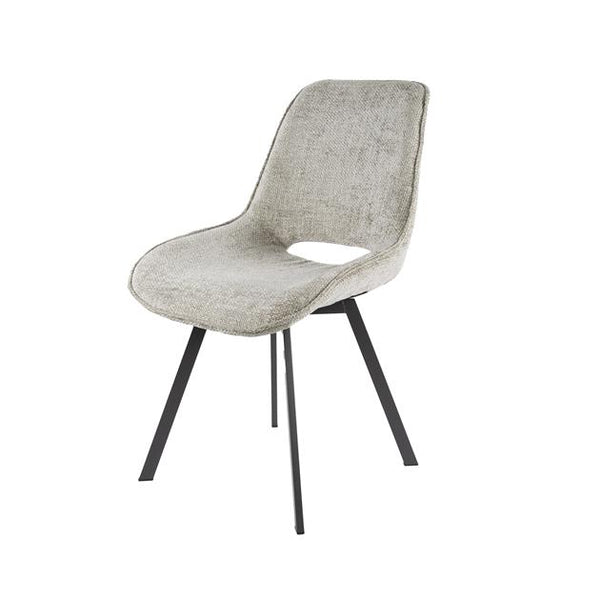 Eetkamerstoel zonder arm & draaibaar - Rich stof zandkleur