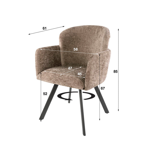 Armstoel Embrace draaibaar / Hoven champagne