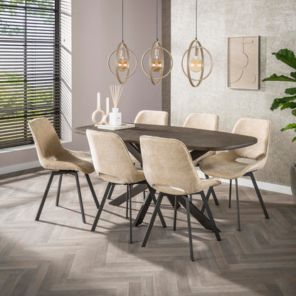 4 stuks Eetkamerstoel Smart draaibaar zandkleur van Idéco Design, foto 2