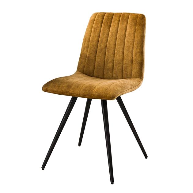 Eetkamerstoel Stitch zonder arm Velvet stof - Velours goud