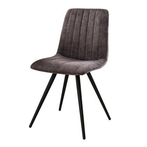 Eetkamerstoel Stitch zonder arm Velvet stof - Velours Grijs
