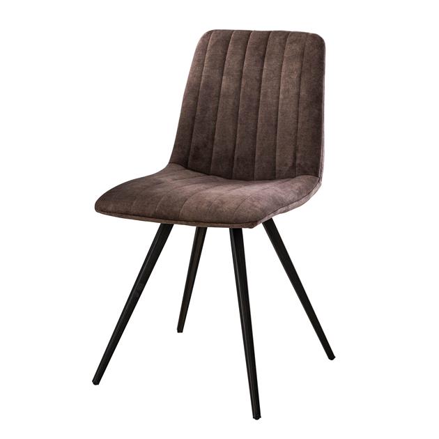 Eetkamerstoel Stitch zonder arm Velvet stof - Velours taupe