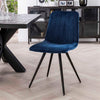 Eetkamerstoel Stitch zonder arm Velvet stof - Velours blauw