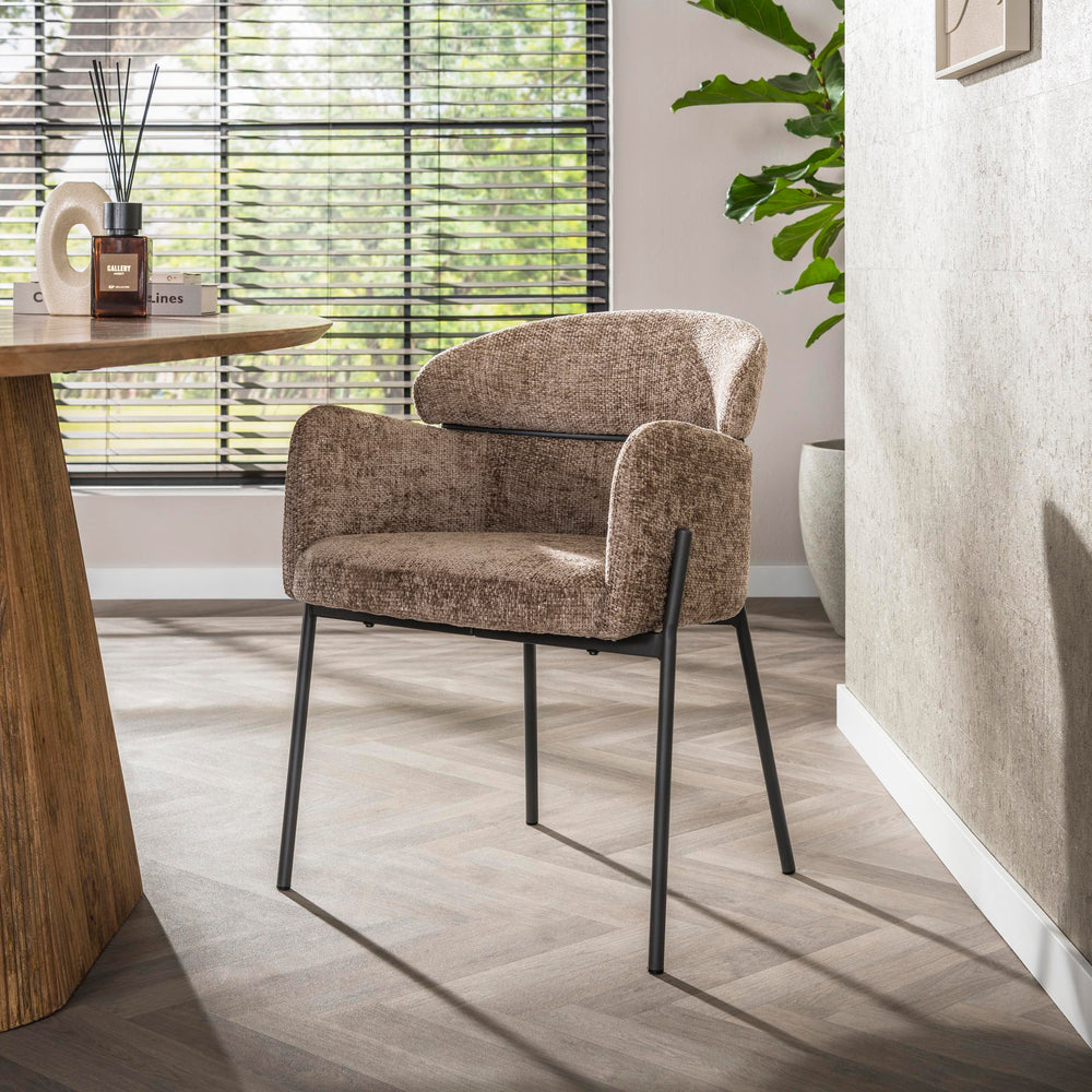 Armstoel Curva ronde rug - Hoven champagne