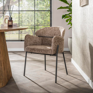 Armstoel Curva ronde rug - Hoven champagne