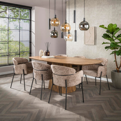 Armstoel Curva ronde rug - Hoven champagne