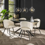 Eetkamertafel 180 oval ceramic / Ceramic natural black (Magazijn sale)