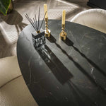 Eetkamertafel 180 oval ceramic / Ceramic natural black (Magazijn sale)