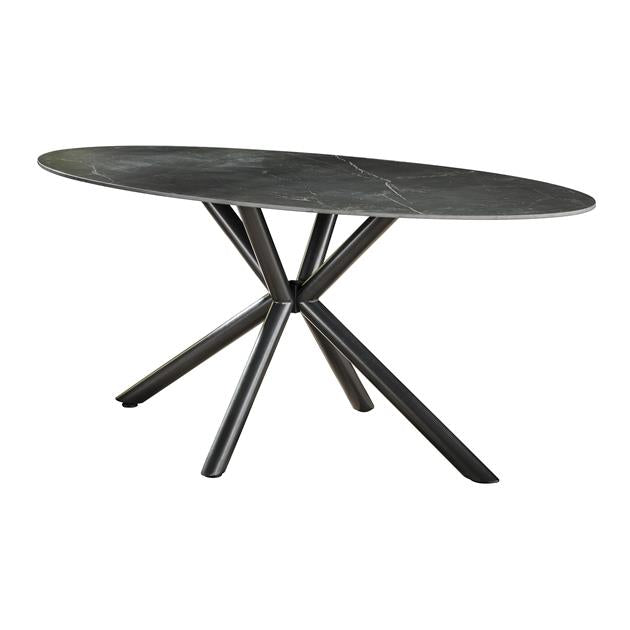 Eetkamertafel 180 oval ceramic / Ceramic natural black (Magazijn sale)