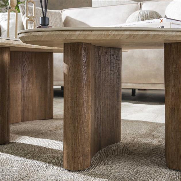 Salontafel set/2 Romano organic / Ceramic travertine