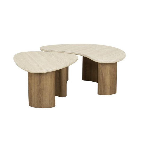 Salontafel set/2 Romano organic / Ceramic travertine