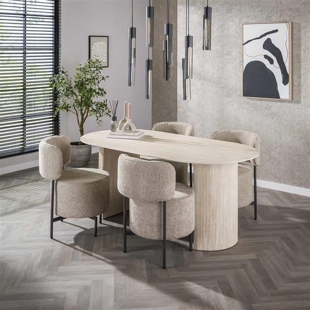 Eetkamertafel 180x90 cm  arch ceramic / Ceramic travertine