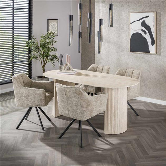 Eetkamertafel 180x90 cm  arch ceramic / Ceramic travertine