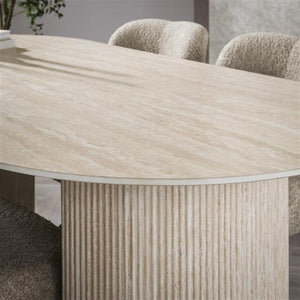 Eetkamertafel 180x90 cm  arch ceramic / Ceramic travertine