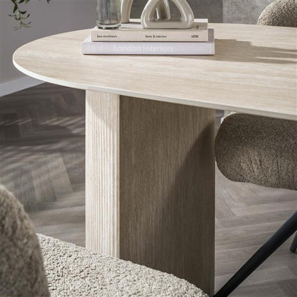 Eetkamertafel 180x90 cm  arch ceramic / Ceramic travertine