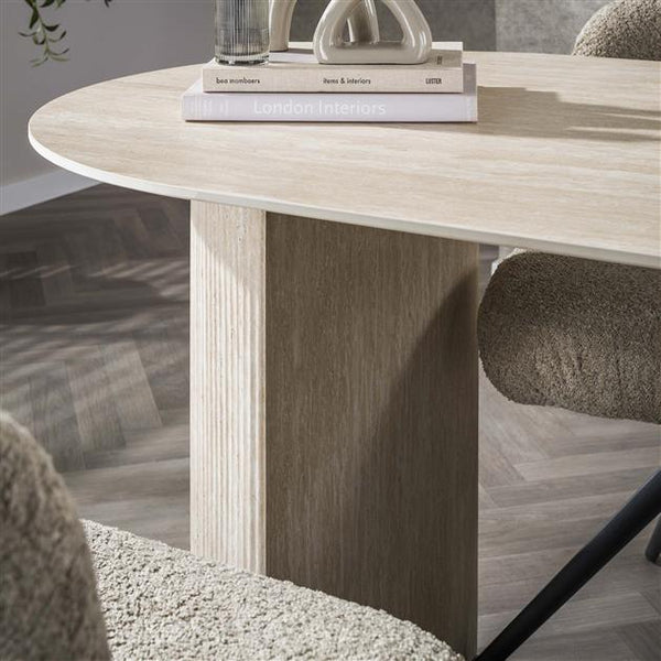 Eetkamertafel 180x90 cm  arch ceramic / Ceramic travertine