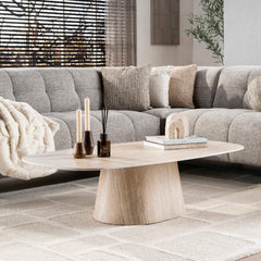 Salontafel Centro 135x70 cm / Keramiek travertin
