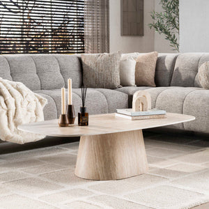 Salontafel Centro 135x70 cm / Keramiek travertin