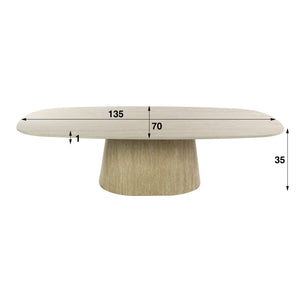 Salontafel Centro 135x70 cm / Keramiek travertin