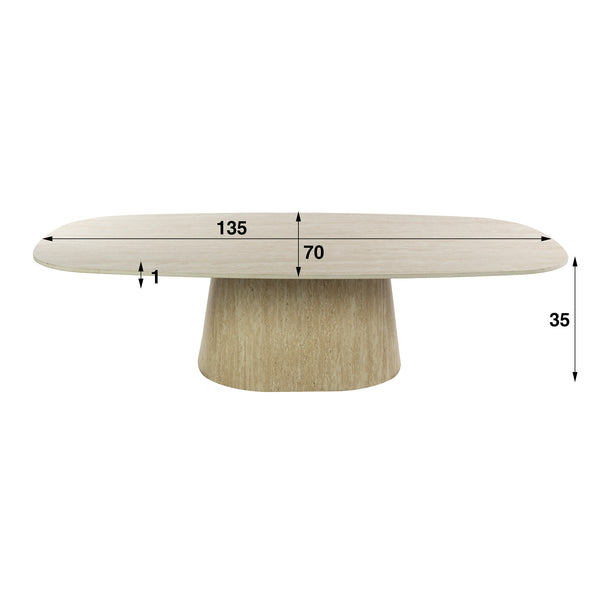 Salontafel Centro 135x70 cm / Keramiek travertin