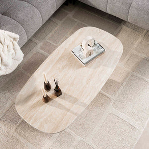 Salontafel Centro 135x70 cm / Keramiek travertin