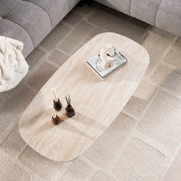 Salontafel Centro 135x70 cm / Keramiek travertin