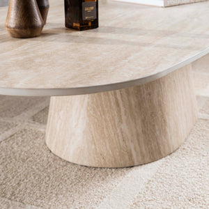 Salontafel Centro 135x70 cm / Keramiek travertin