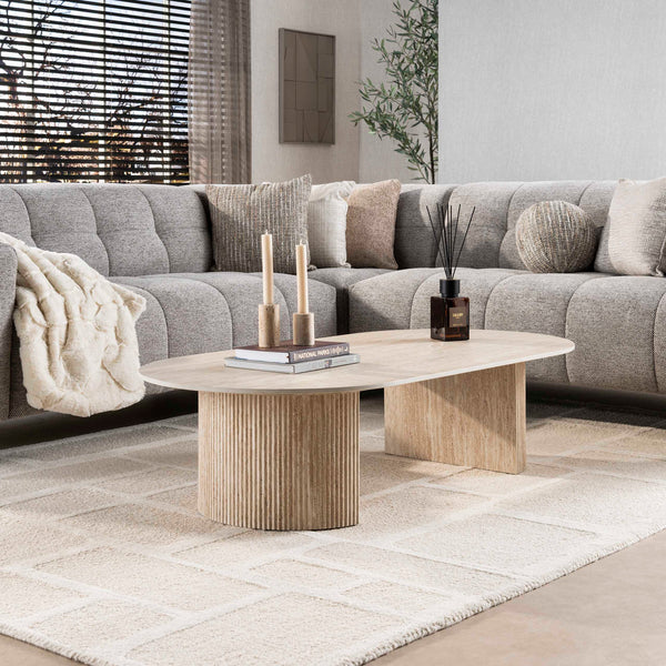 Salontafel Romano Arch 135x70 cm / Keramiek travertin