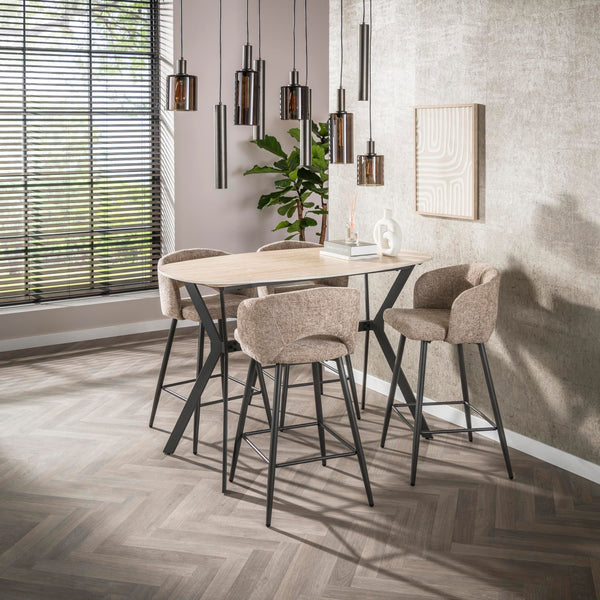 Bartafel Romano deens ovaal 140x75 cm / Keramiek travertin