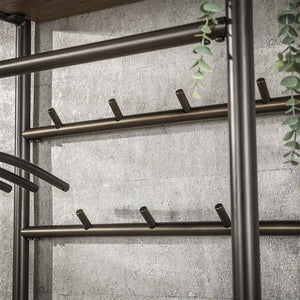 Garderobemeubel Luno roede + schoenenplank / Drift Brown Powdercoated