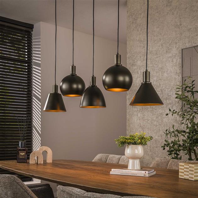 Hanglamp Metallo 5-lichts / Sienna bruin