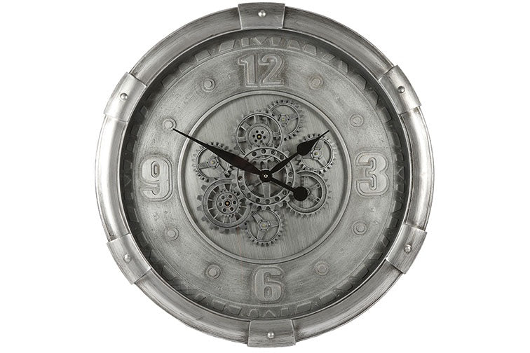 Radarklok Darlington rond zilver Ø72 cm