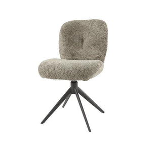 Eetkamerstoel comfort draaibaar.  Boucle taupe (Magazijn sale)