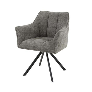 Armstoel raster draaibaar.  Boucle taupe (Magazijn sale)