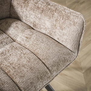 Armstoel raster draaibaar. Rich champagne stof