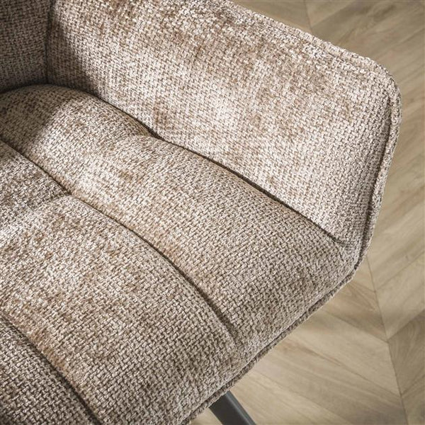 Armstoel raster draaibaar. Rich champagne stof