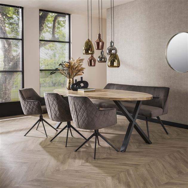 Armstoel pull draaibaar.  Antraciet velours