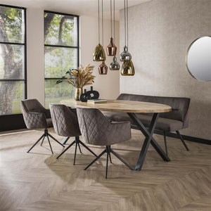 Armstoel pull draaibaar.  Antraciet velours