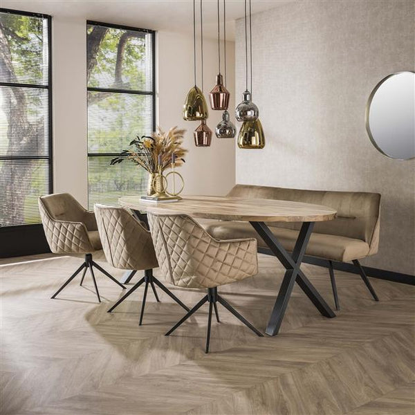 Armstoel pull draaibaar.  Champagne velours (Magazijn sale)