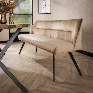 Eetkamerbank Pull velours - 188 cm - Velours Champagne (Magazijn sale)