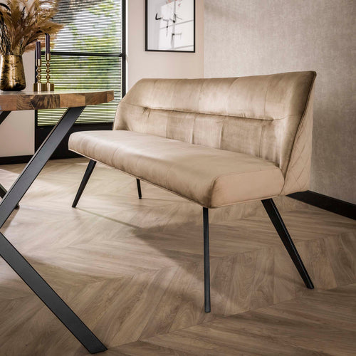 Eetkamerbank Pull velours - 188 cm - Velours Champagne (Magazijn sale)