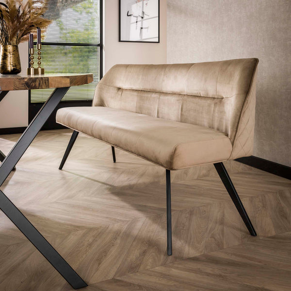 Eetkamerbank Pull velours - 188 cm - leverbaar in 2 kleuren
