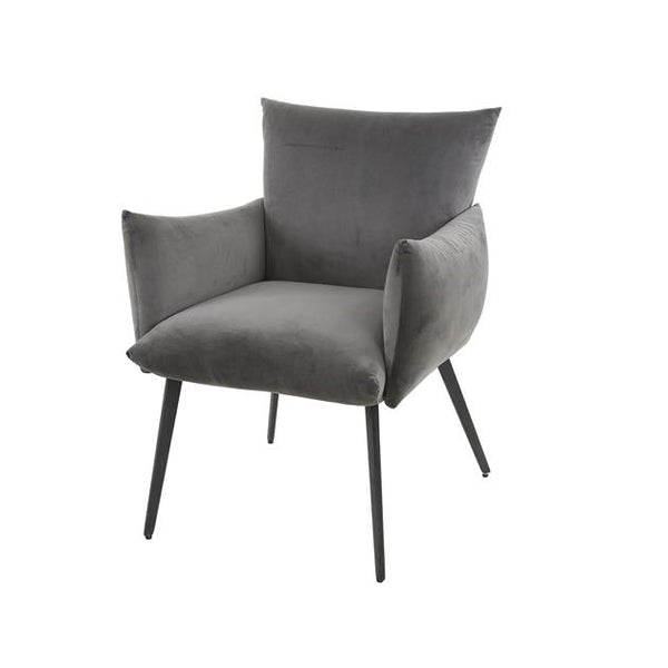 Eetkamerfauteuil/stoel lobby met armleuning - Antraciet velours (Magazijn sale)