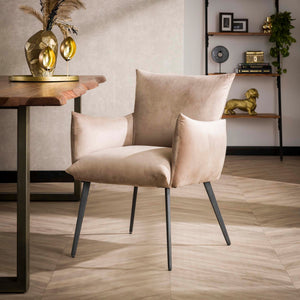 Eetkamerfauteuil/stoel Lobby Velours stof met armleuning - leverbaar in 4 kleuren