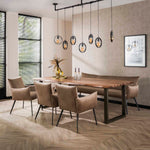 Eetkamerfauteuil/stoel Lobby Velours stof met armleuning - leverbaar in 4 kleuren