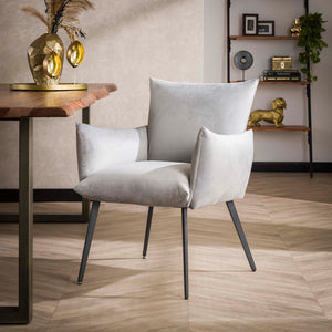 Eetkamerfauteuil/stoel Lobby Velours stof met armleuning - leverbaar in 4 kleuren