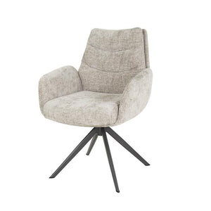 Armstoel lounge met draaifunctie.  Rich zandkleur stof